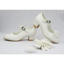 Leraren dag vergeven Omgekeerde glitterschoen met hakje ivoor - Stephanie's Bruidsmode - Kinderfeestkleding  - Bruidsstyling