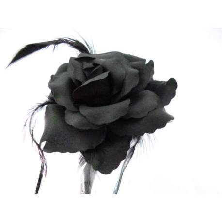 Zaklampen Manieren Oswald Corsage, grote bloem zwart 12,5 cm. - Stephanie's Bruidsmode -  Kinderfeestkleding - Bruidsstyling