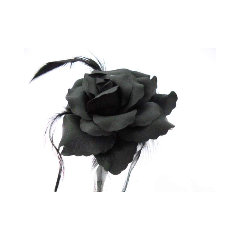 Direct aanpassen conversie Corsage, grote bloem zwart 12,5 cm. - Stephanie's Bruidsmode -  Kinderfeestkleding - Bruidsstyling