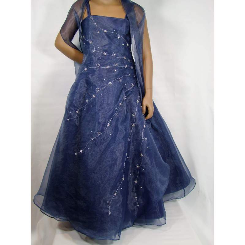 Meisjes Viola donkerblauw - Kinderfeestkleding - Bruidsstyling