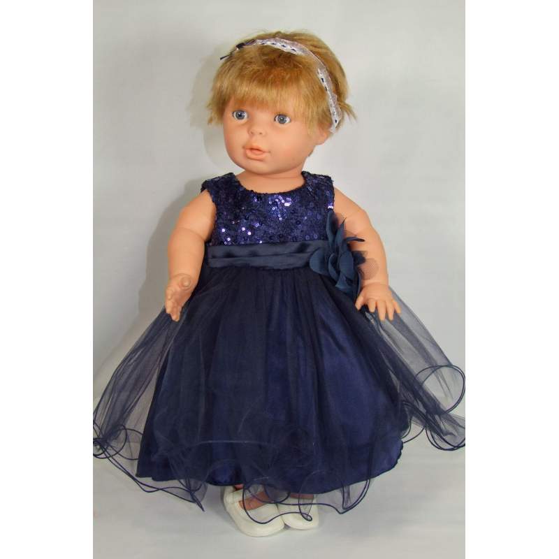 Gezamenlijke selectie politicus Uitbeelding Babyjurkje Lara donkerblauw - Stephanie's Bruidsmode - Kinderfeestkleding -  Bruidsstyling